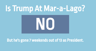 Illustration for article titled This site helpfully tracks if Donald Trump is at Mar-A-Lago right now